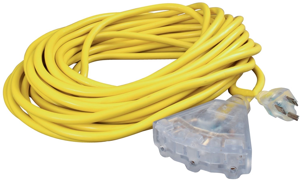 Valterra A10-5014TTE Mighty Cord 15 Amp LED Triple Outlet RV Extension Cord